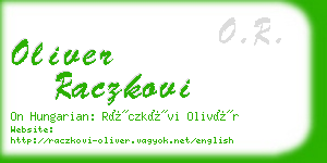 oliver raczkovi business card